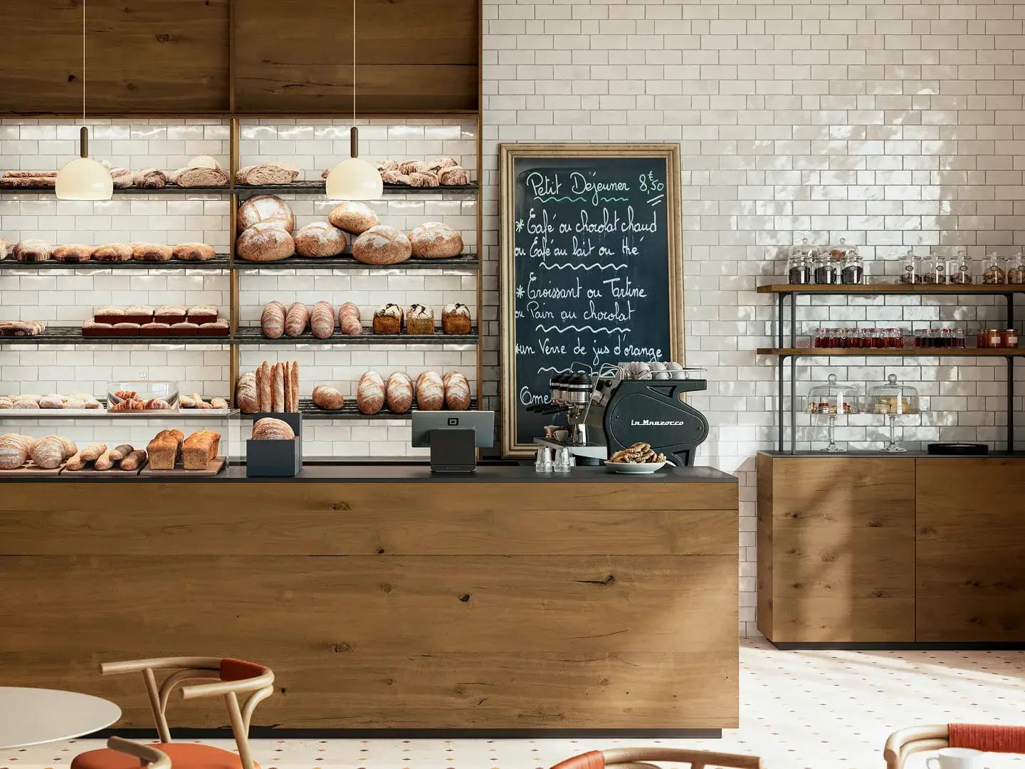 Bakery cabinetry using PurePanel Querkus Hoboken.